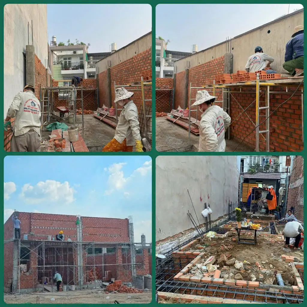 Quá trình thi công phần thô đạt chuẩn tại Hiếu Lộc Phát