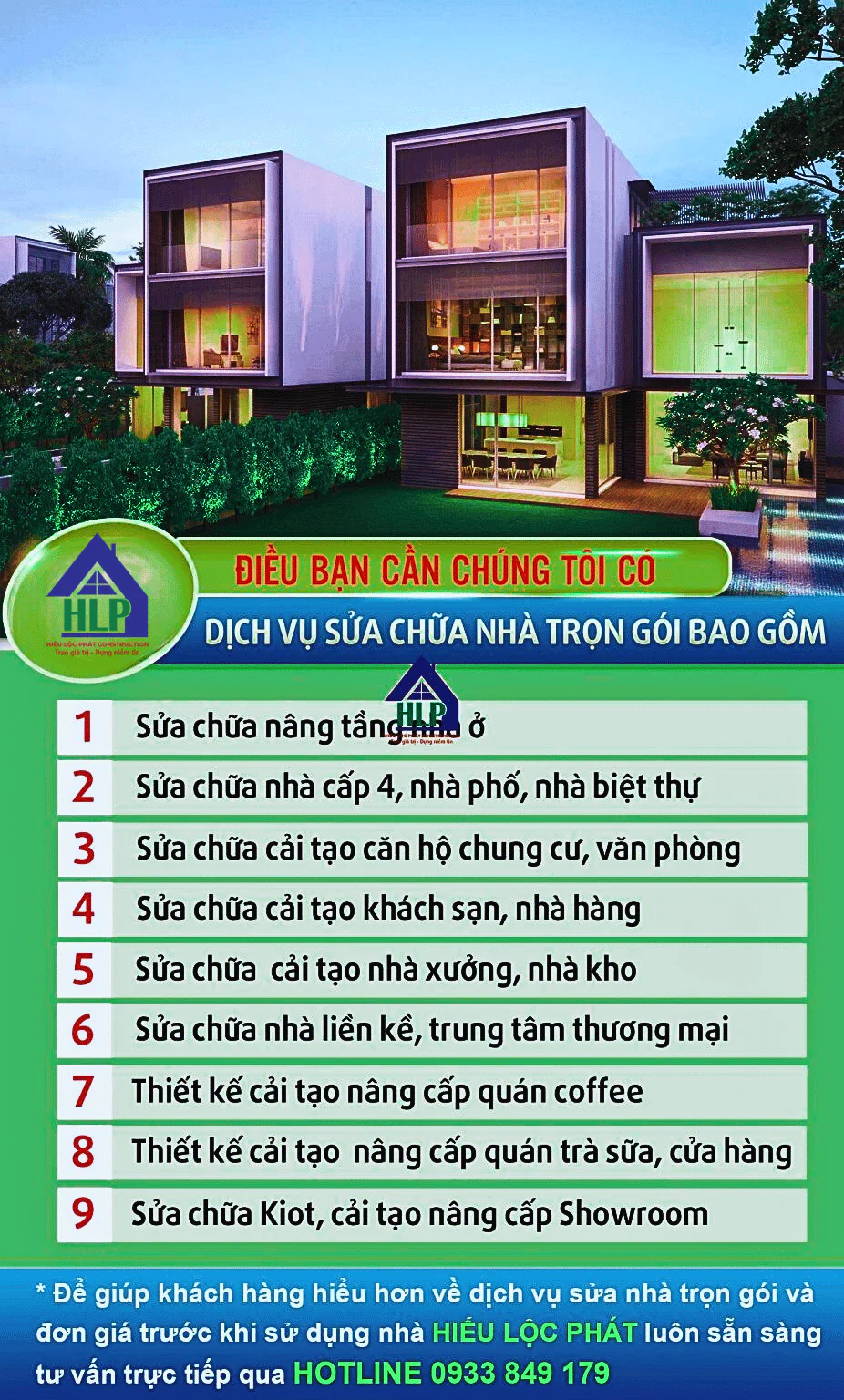 Hạng mục sửa nhà trọn gói tại Hiếu Lộc Phát