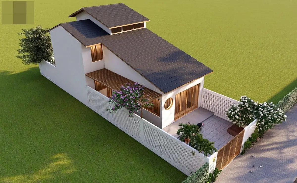 Mẫu nhà cấp 4 mái lệch