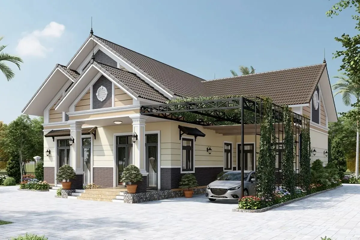 Mẫu nhà cấp 4 mái Thái