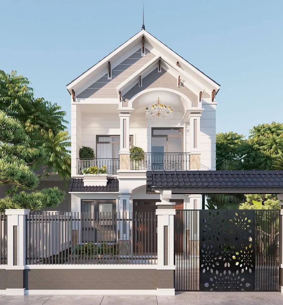 Thiết kế nhà phố mái Thái