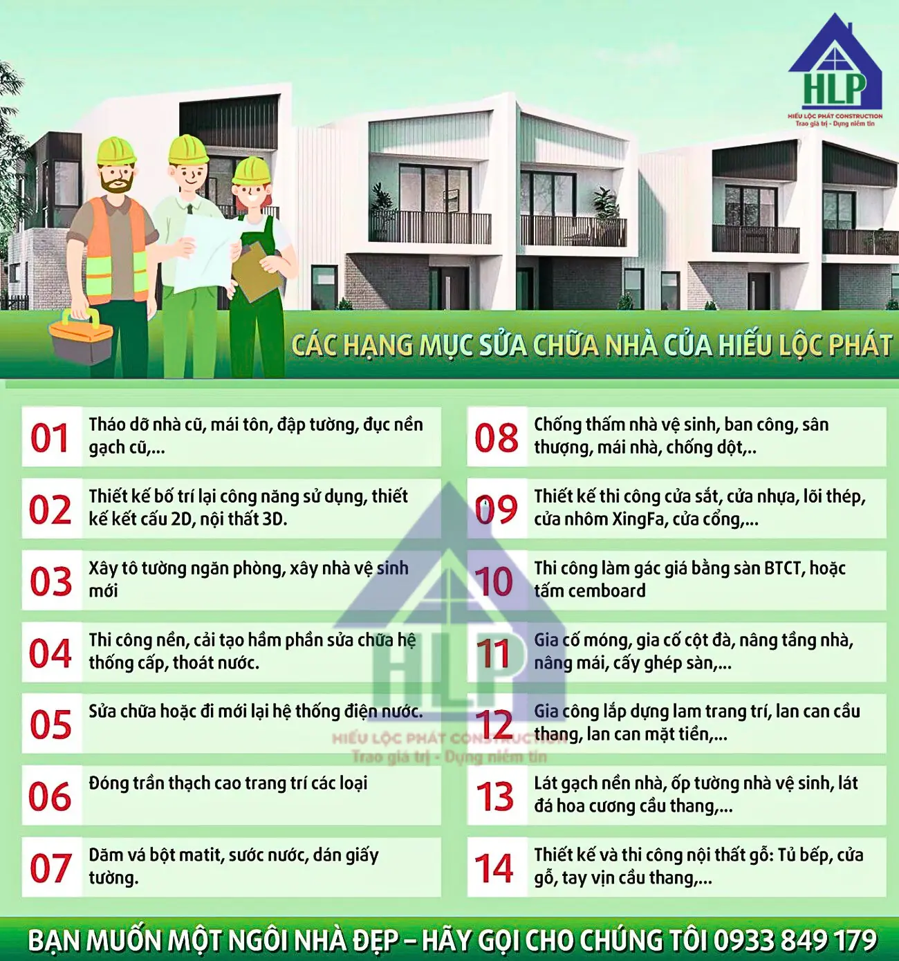 Hạng mục sửa nhà phường Thủ Đức giá rẻ trọn gói tại Hiếu Lộc Phát