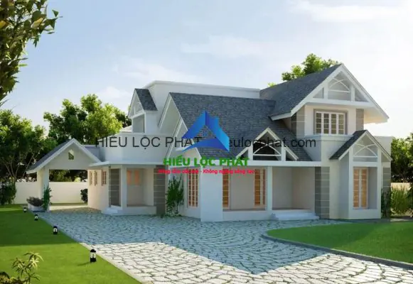 thiết kế nh&agrave; cấp 4 sang trọng